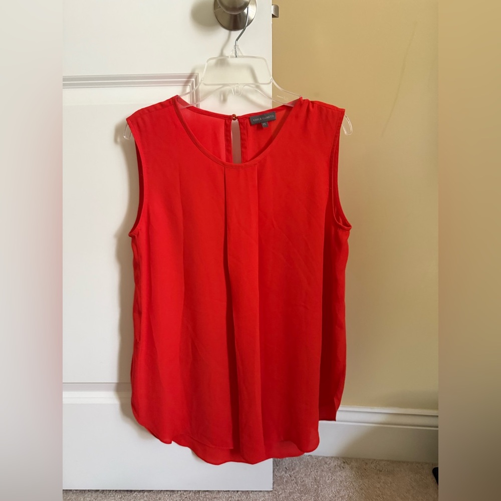 Vince Camuto Womens Vibrant Orange Sleeveless Blouse Size PS